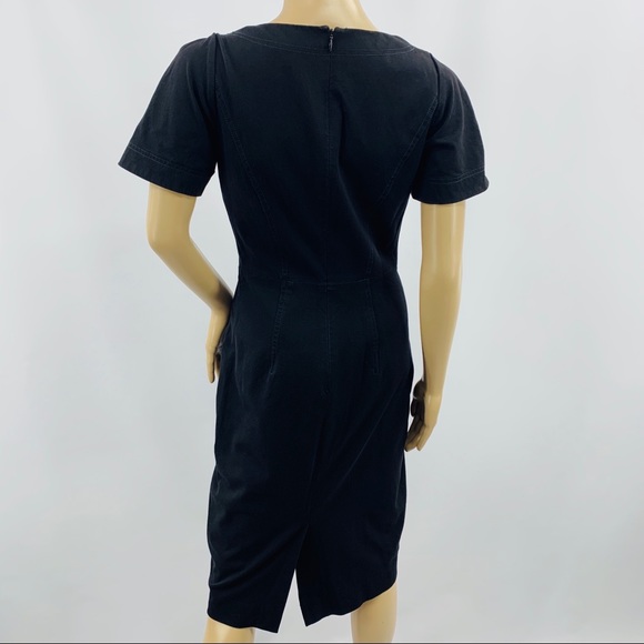 ✨3/$50 J. Crew Black Short Sleeve Scoop Neck Dress - Picture 5 of 8